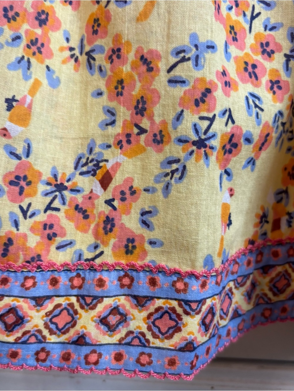 Poupette St Barth Amora Drop Waist Mini Dress Yellow Kookoo Bird Large NWT - Picture 9 of 16